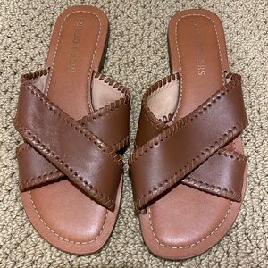 Jack Rogers Criss Cross Leather Sandals